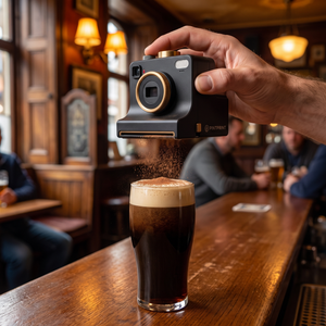 Pressing the shutter on a pint