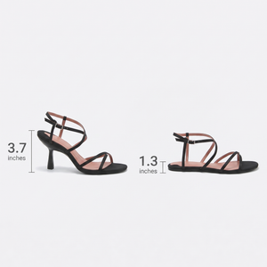 Heel height 3.7 inches, flat height 1.3 inches