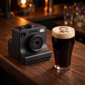 PintPrint foam camera with a stout